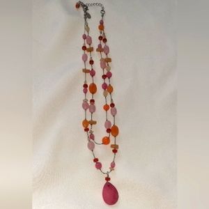 Lia Sophia Pink and Orange Necklace